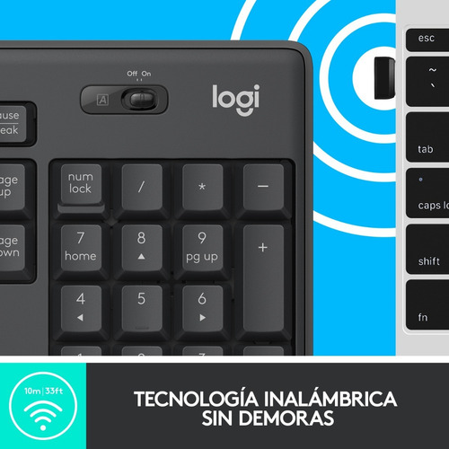 Mouse Y Teclado Logitech MK295 Silent Wireless Negro