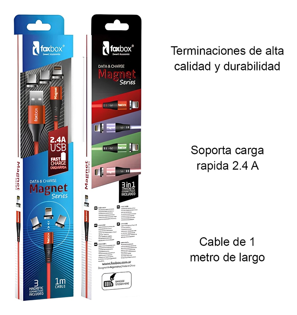 Cable Foxbox Magnet Lightning C Violeta Fb-6490