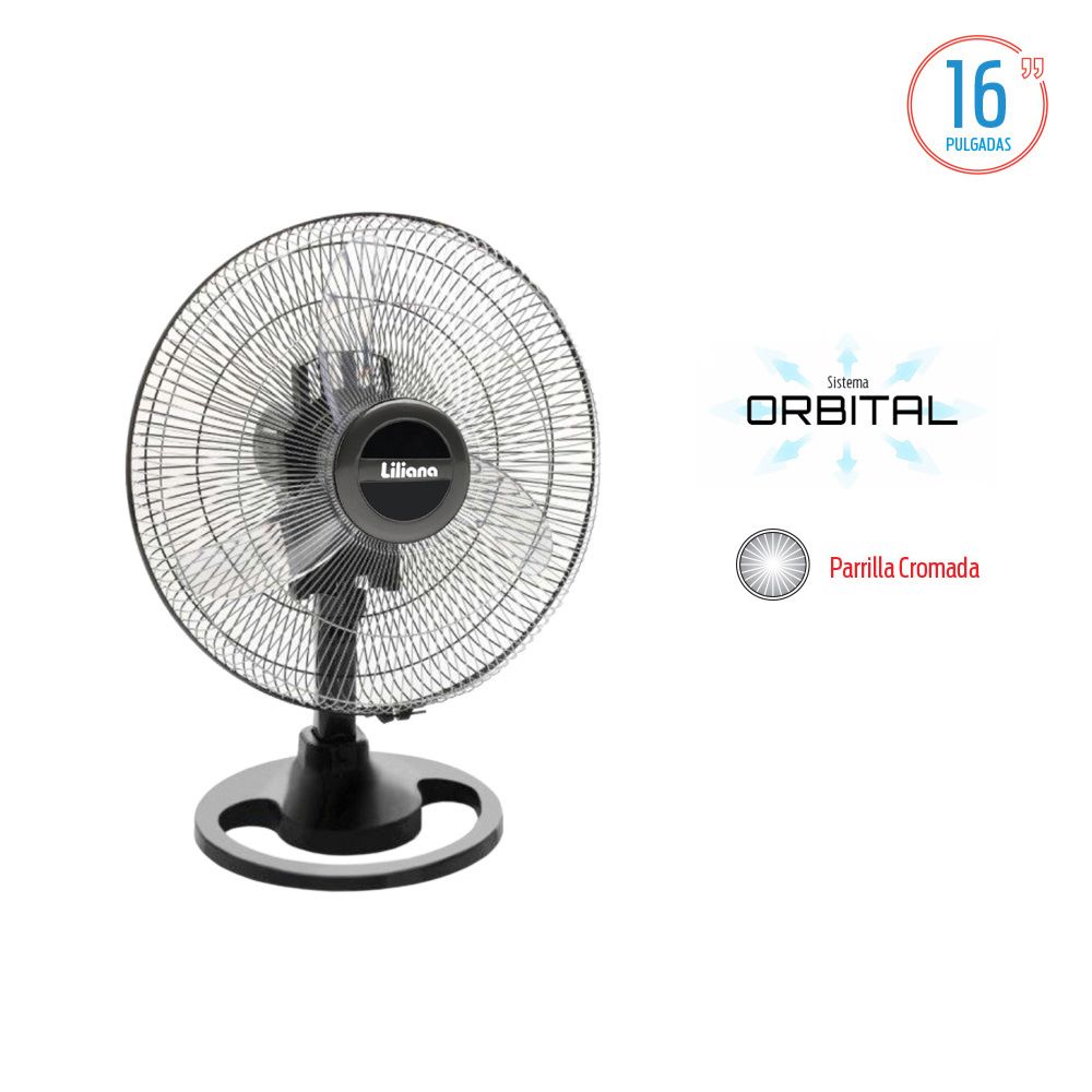 Ventilador de Mesa 16" Orbital Liliana - Parrilla Cromada