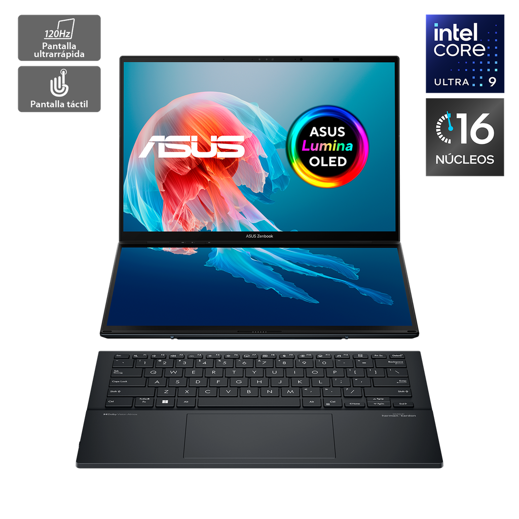 Notebook ASUS Zenbook DUO OLED Intel® Core™ Ultra 9 de 16 Núcleos 32GB 1TB UX8406MA-PZ027W