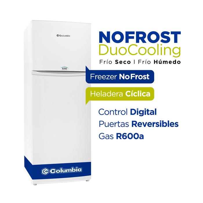 Heladera Columbia No Frost Duocooling Con Freezer 413 Litros Blanca