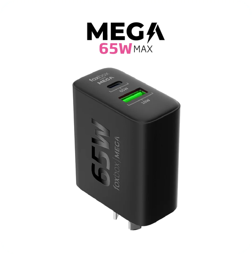 [7847] Cargador 65W Foxbox Mega Negro Con Cable