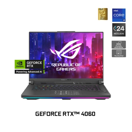 [G614JVR-N3031W] Notebook Gamer Rog Strix G16 NVIDIA GeForce RTX 4060 Intel Core I9 De 24 Núcleos 1Tb Ssd 16Gb 165Hz G614Jvr-N3031W