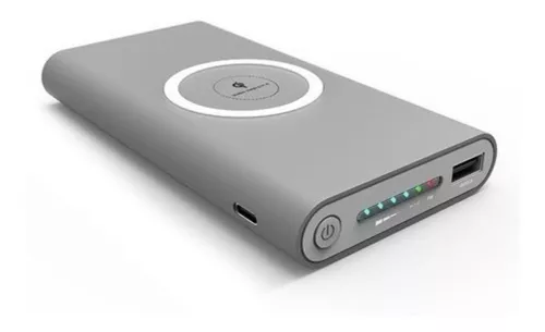 [PBS-QI10GR] Cargador Portatil Soul Doble Power Bank Inalambrico 10000 Mah Gris