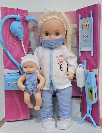 [MUN912] Muñeca Cariñito Mila Pediatra Con Bebé Y Accesorios