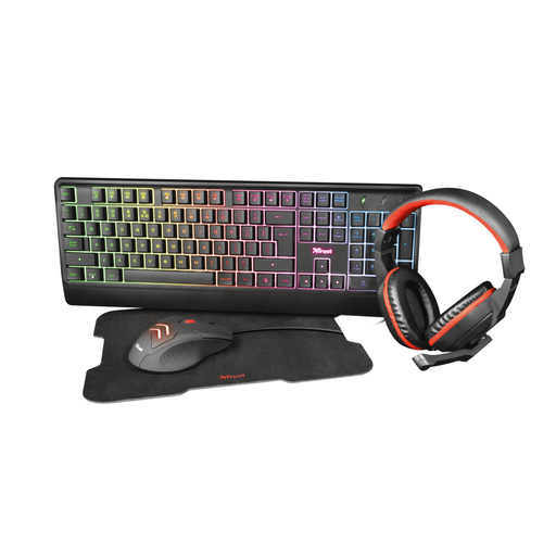 [TRUST-24235] Combo Trust Ziva 4 En 1: Mouse + Teclado + Auricular + Pad - TRUST-24235