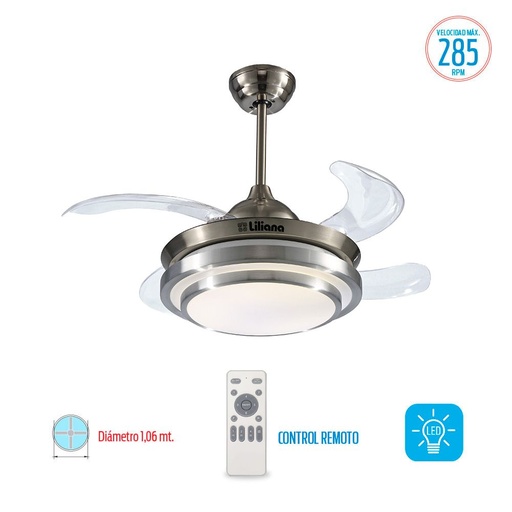 [VTHA604] Ventilador de Techo - Plafón Led Liliana con Control Remoto